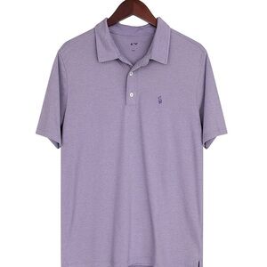 Izod Men's Golf Purple and White Striped Three-Button Polo Sz Large Lightweight